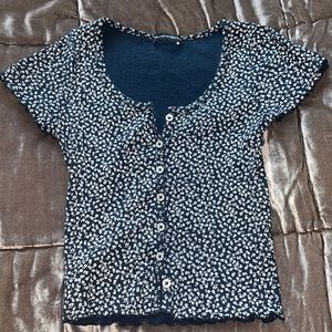 Brandy Melville floral button shirt